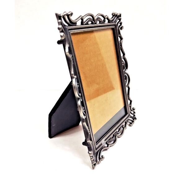 VTG Silver Tone Metal Scroll Art Deco Picture Photo Frame 3.5” X 5” Tabletop - Picture 2 of 8